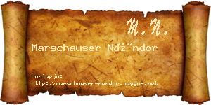 Marschauser Nándor névjegykártya
